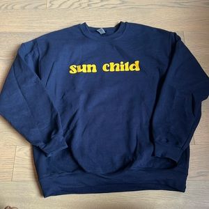 Boutique navy Sun Child crew neck sweatshirt